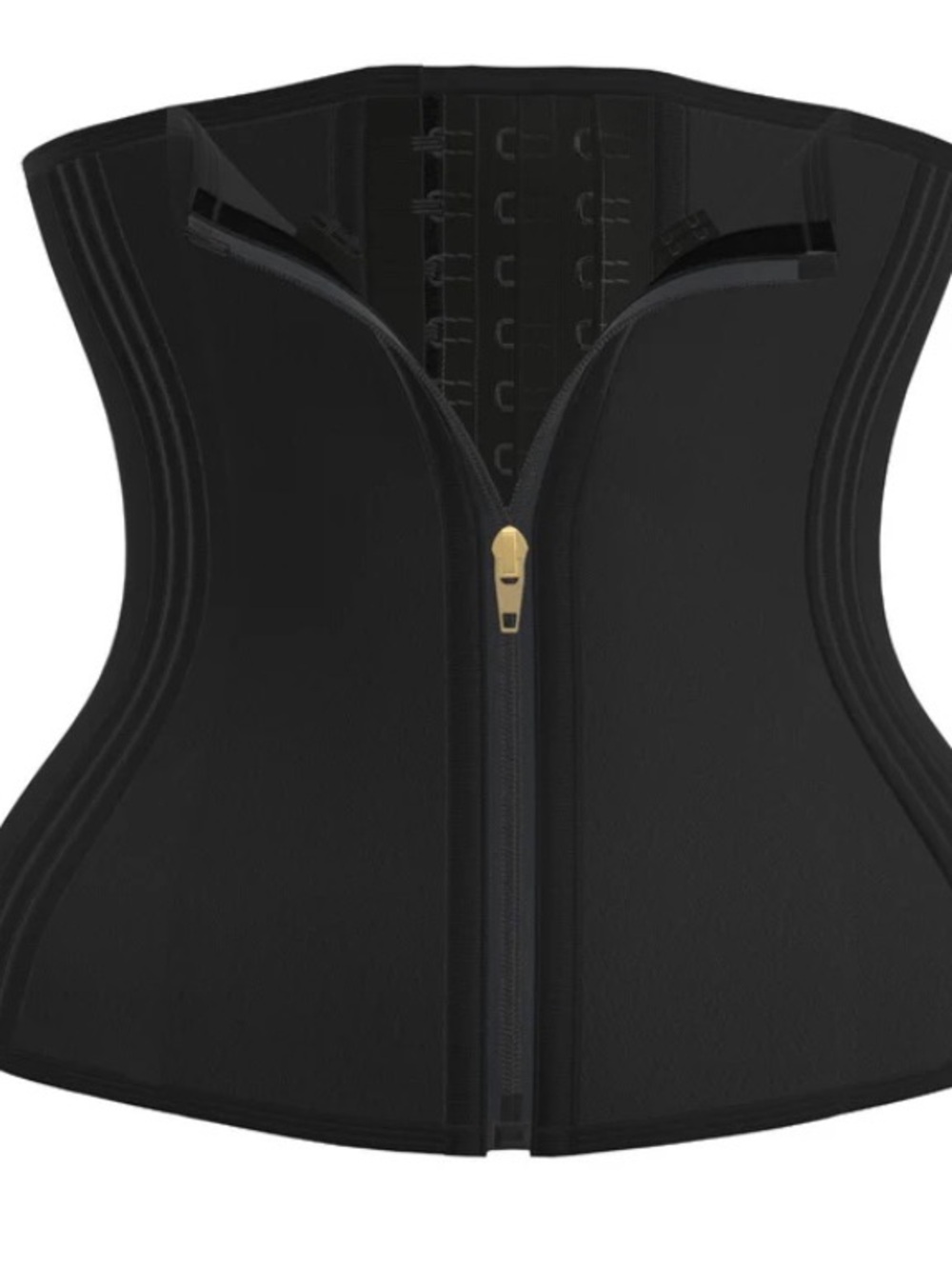 NWT SHAPELLX Black Waist Trainer Corset with Front Zipper